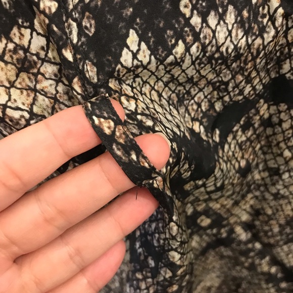 Theory Ananine Snake Lace Shirt Dress 0 silk tan gray black brown - Picture 9 of 13